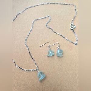 Elegant Silver and Blue Jewelry Set